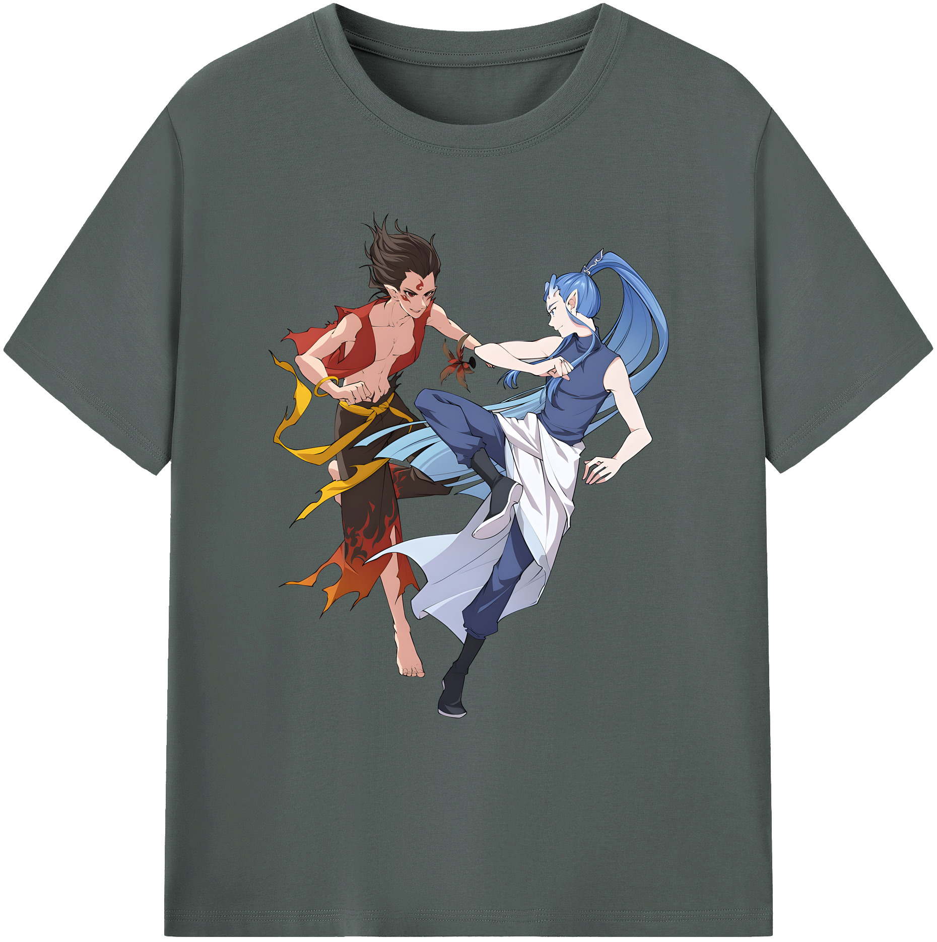 （画像用） Ne Zha 2 ナタ 魔童の大暴れ 綿100％ メンズ半袖Tシャツ｜肌触りやわらか＆通気性